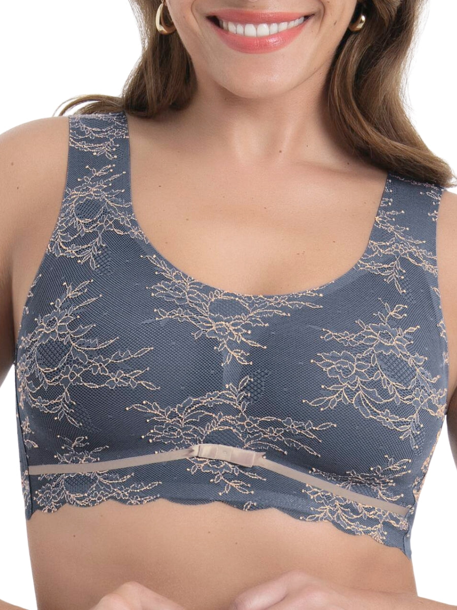 Essential Lace Bralette - Grey/Rose
