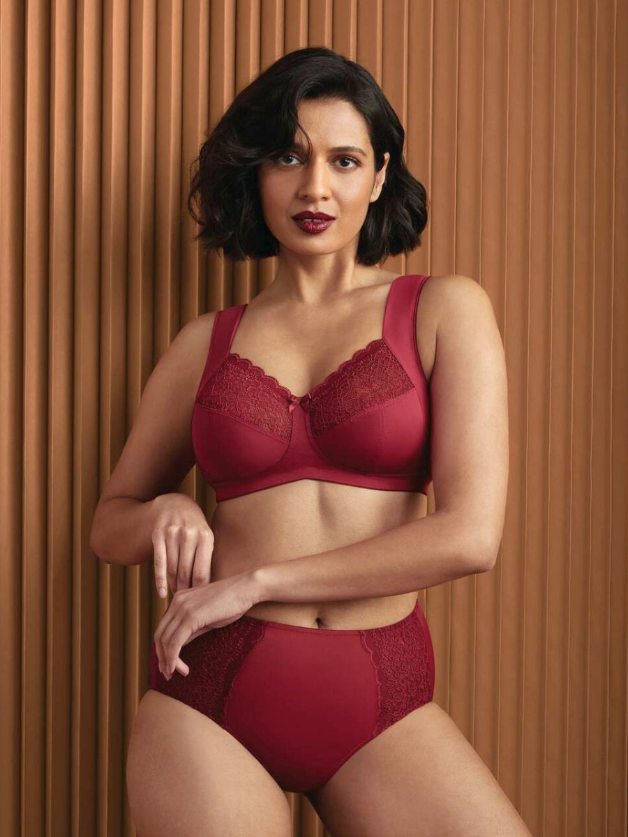 Havanna Support Bra - Dark Red