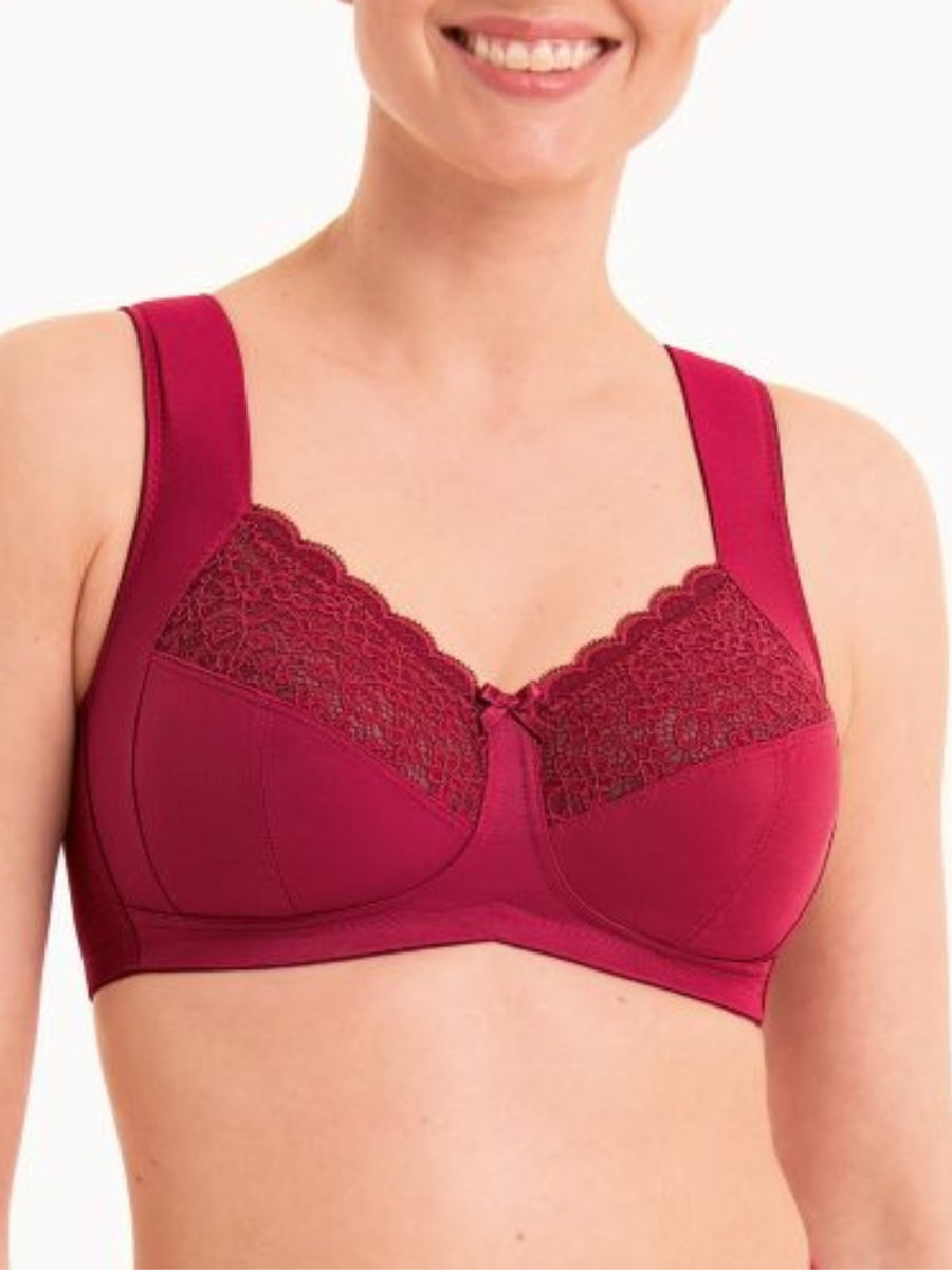 Havanna Support Bra - Dark Red