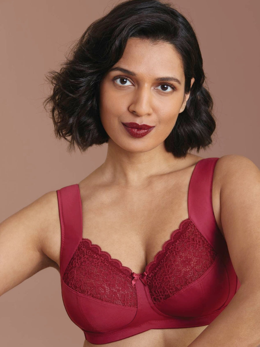 Havanna Support Bra - Dark Red