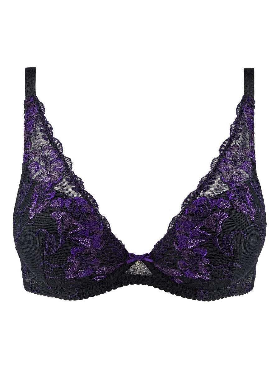 A Fleur De Toi High Apex Plunge Bra - Dark Orchid