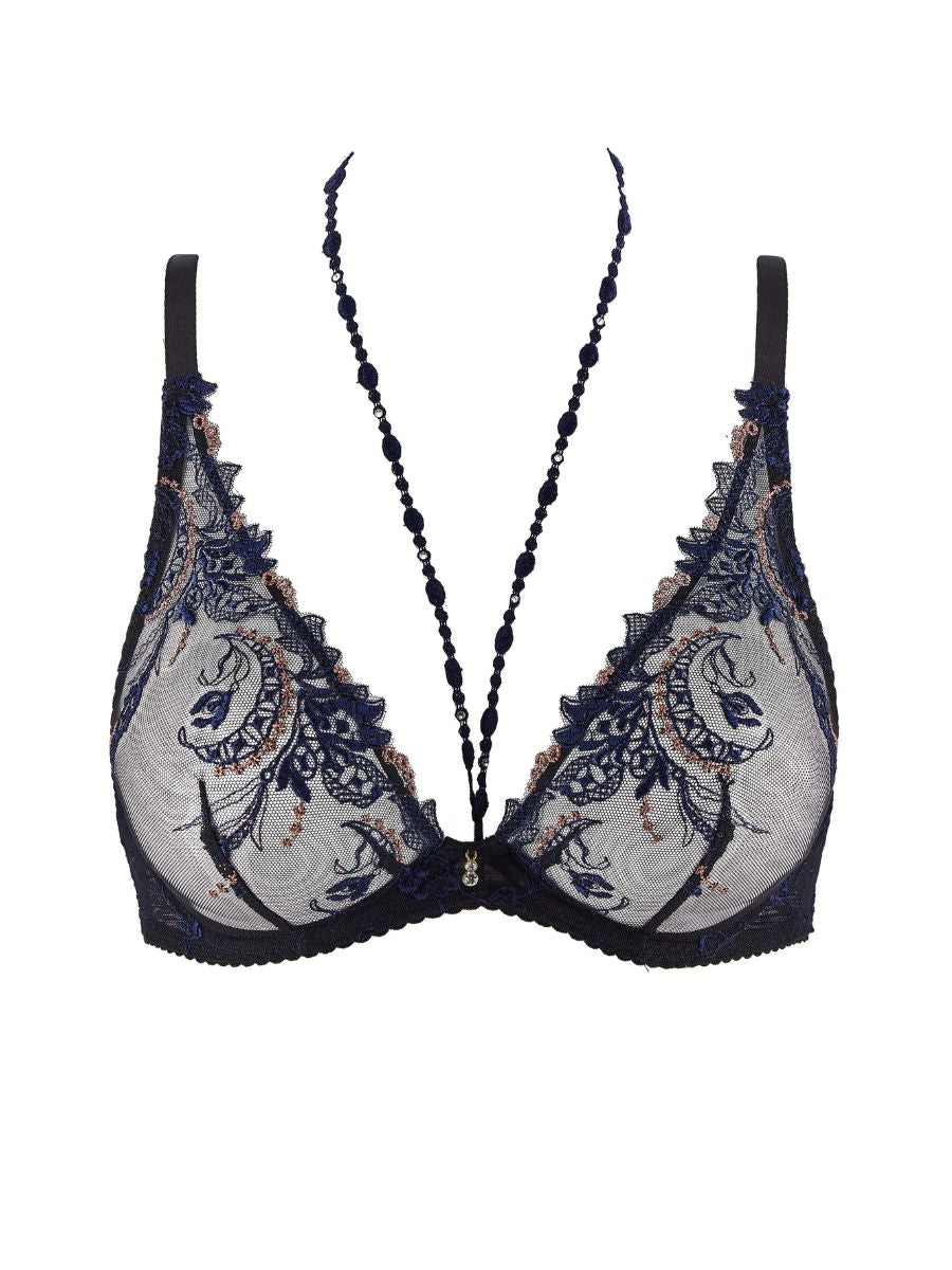 aubade amour precieux triangle bra cosmic blue