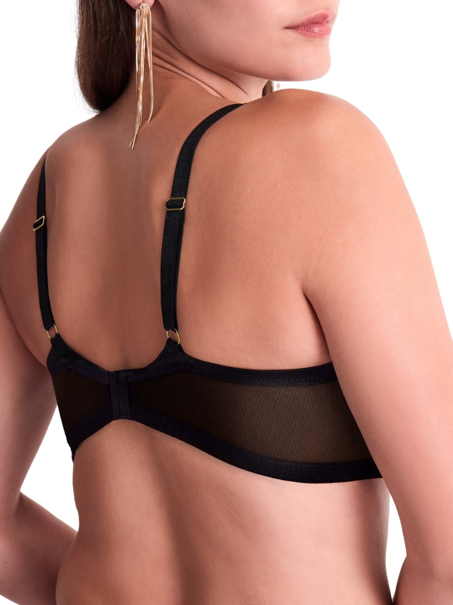 Cosmic Romance Triangle Plunge Bra - Black Star