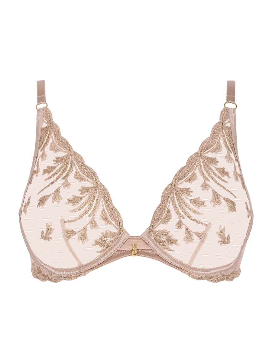 Cosmic Romance Triangle Plunge Bra - Sand Rose