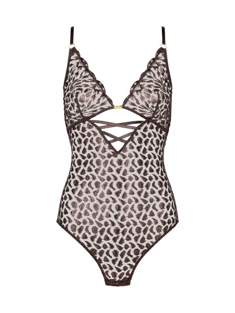 Crazy In Love Bodysuit - Satin Brown