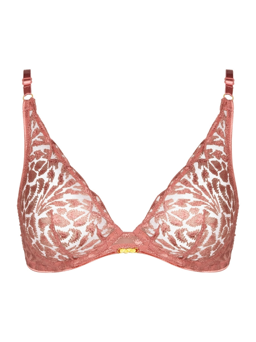 Crazy In Love Triangle Plunge Bra - Warm Pink