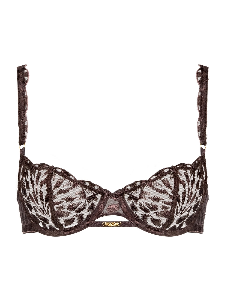Crazy In Love Half Cup Bra - Satin Brown