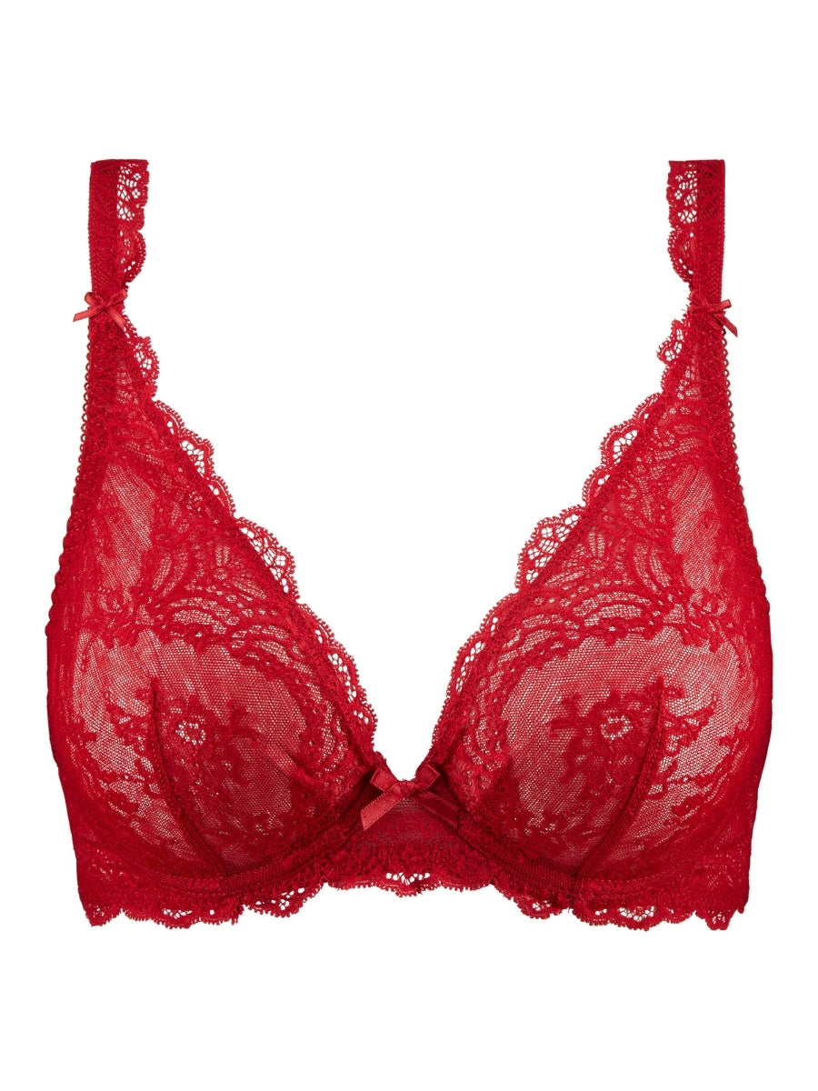 Danse Des Sens Triangle Plunge Bra - Irresistible Red