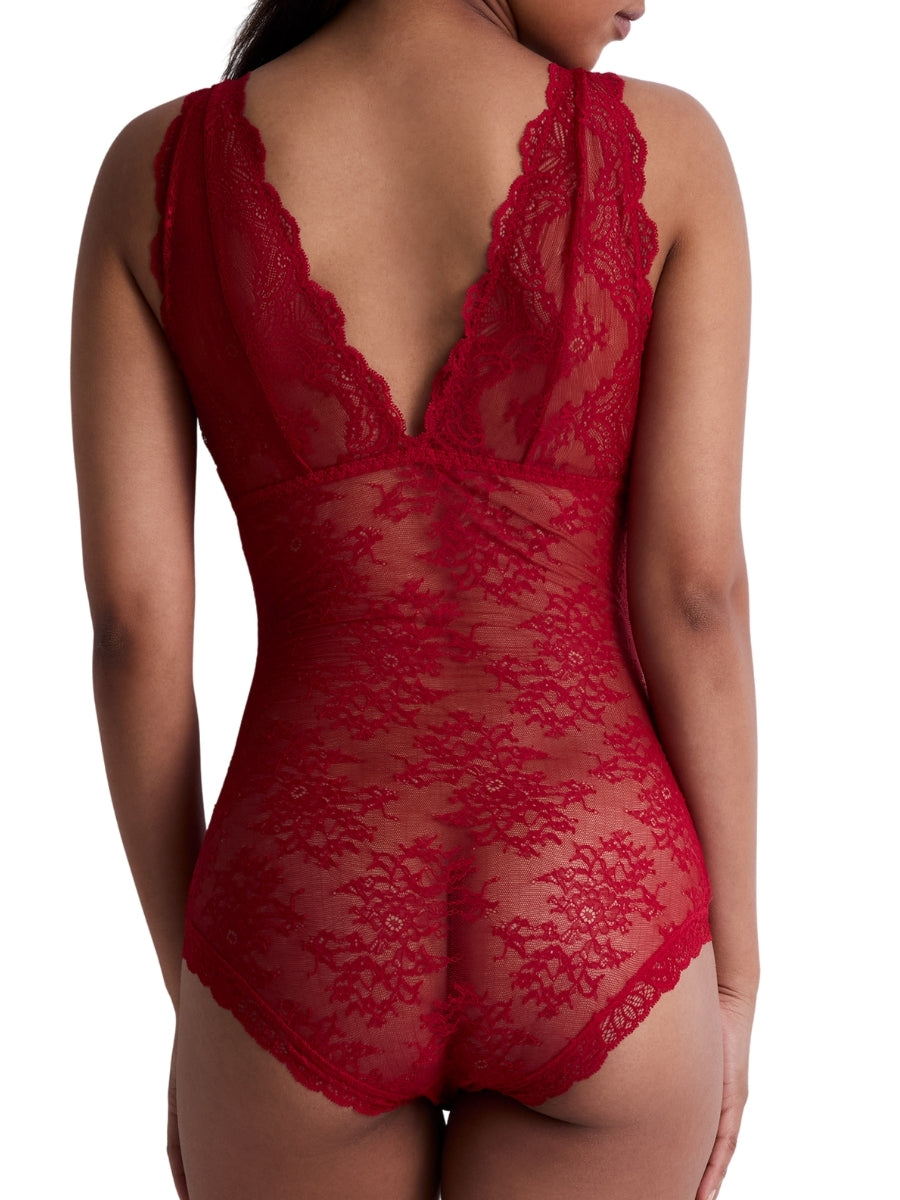 Danse Des Sens Plunge Bodysuit - Irresistible Red