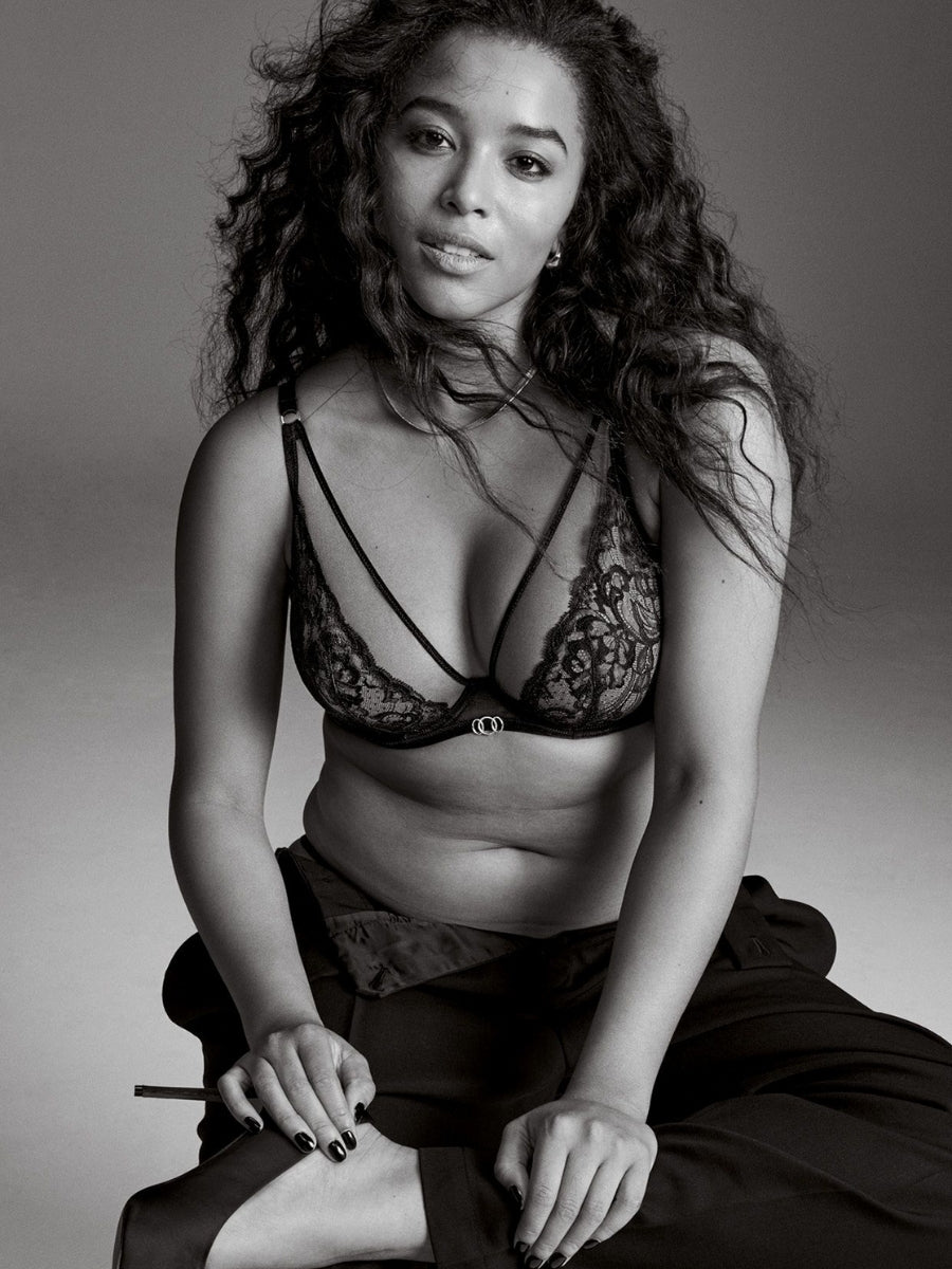 Feeling Myself Triangle Plunge Bra - Astral Blue