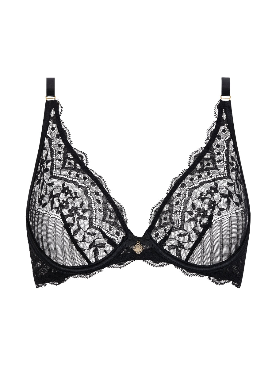 Love Vertigo Triangle Plunge Bra - Black
