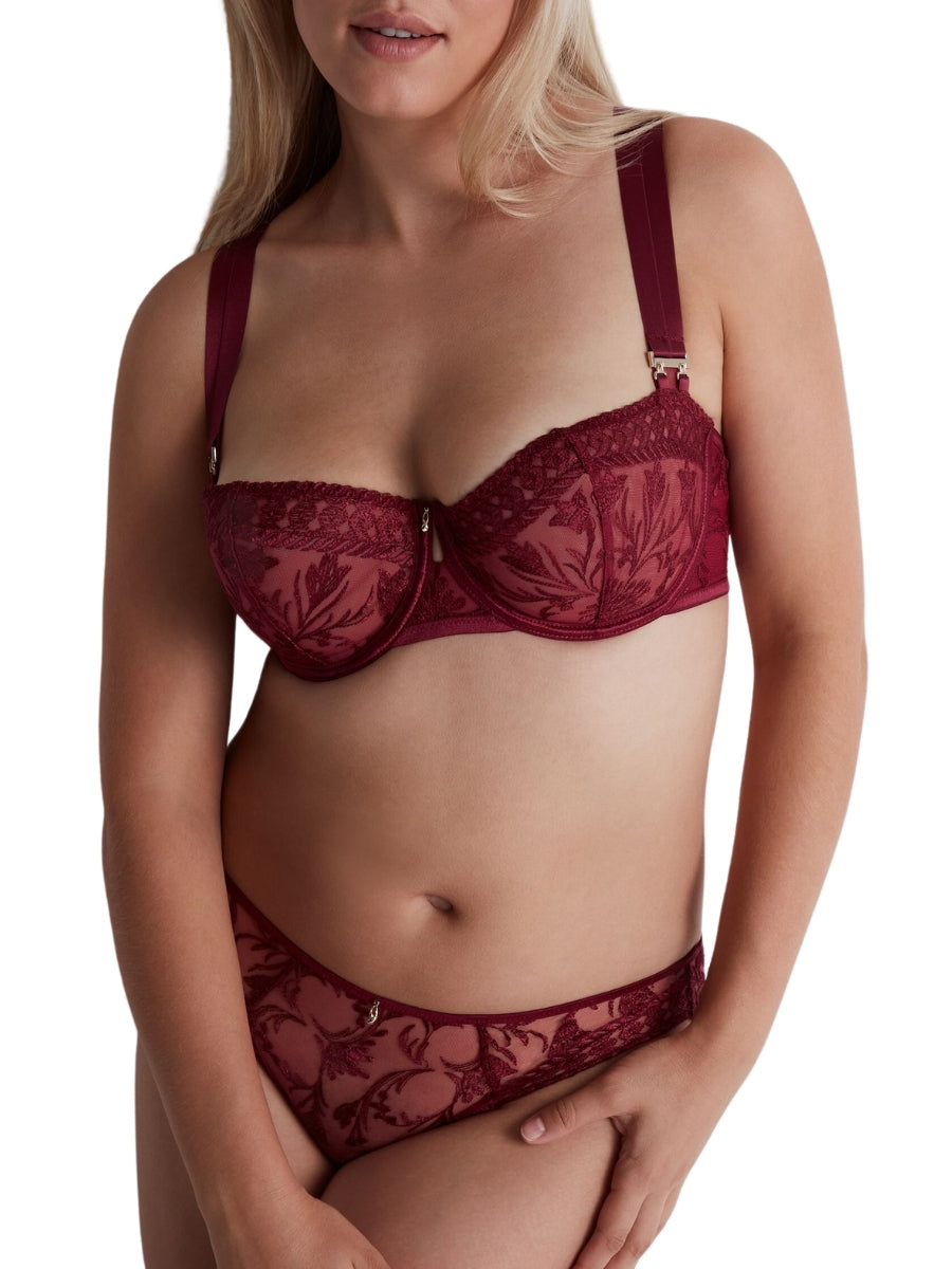 Magnetic Spell Half Cup Demi Bra - Crimson Red