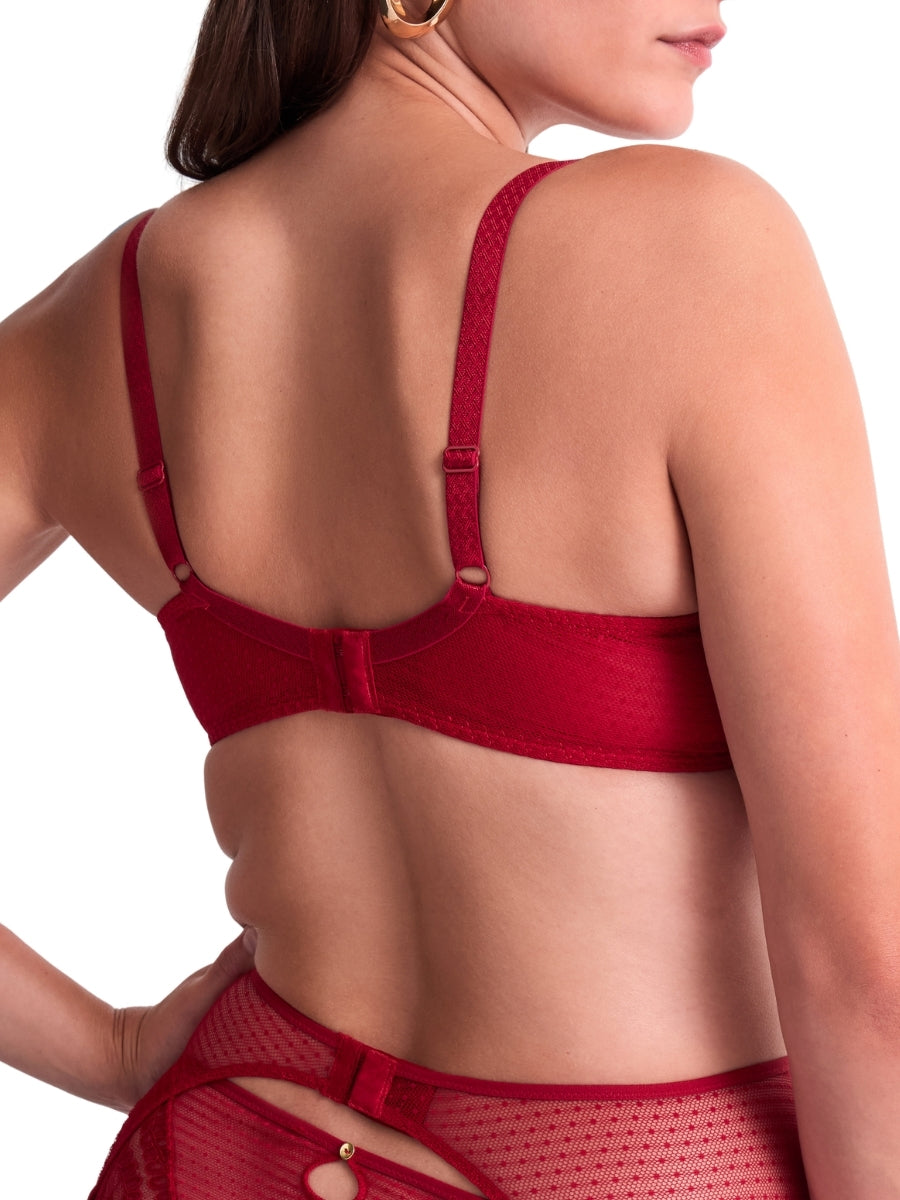Mystery Of Love Half Cup Bra - Cherry