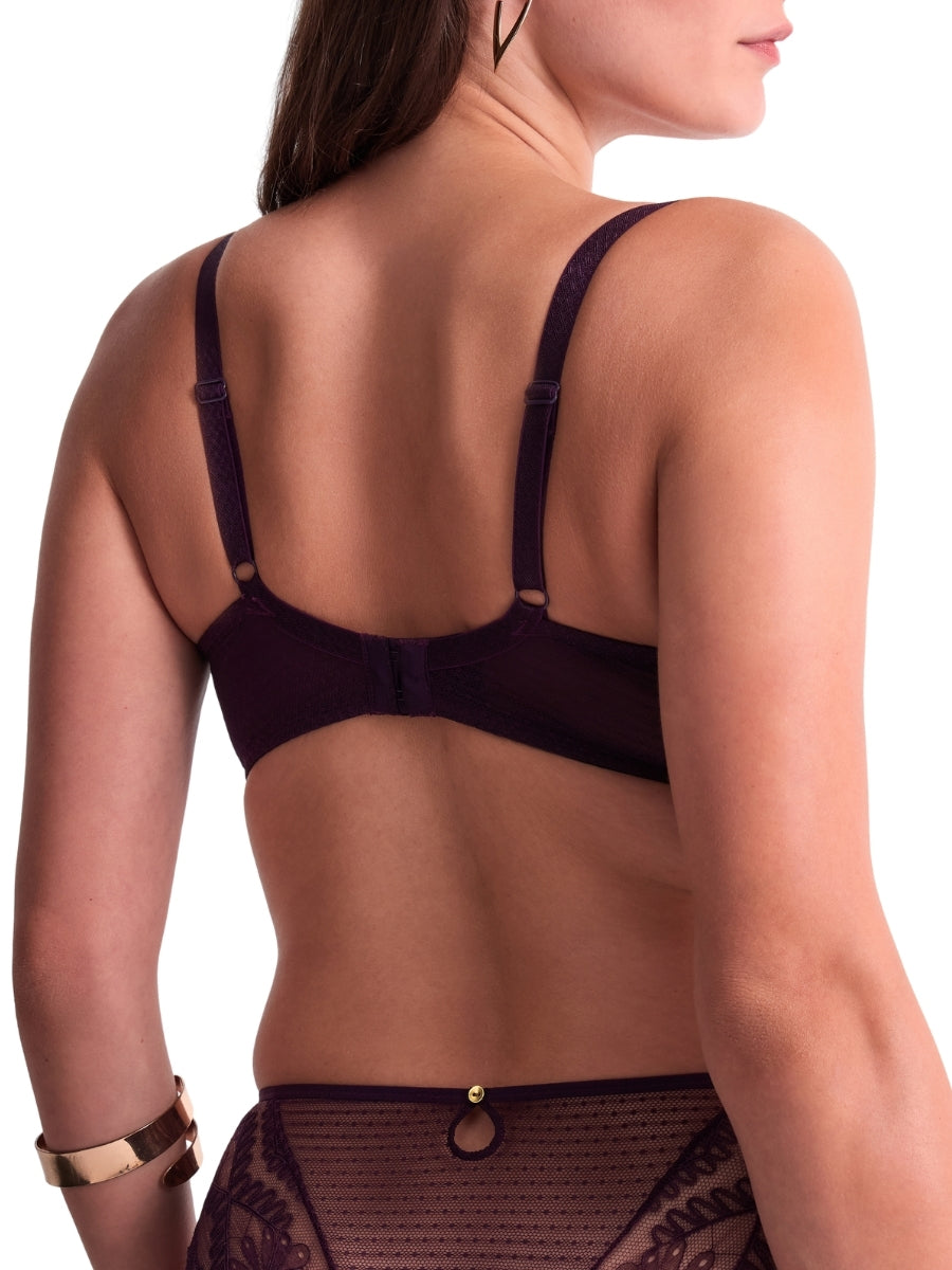 Mystery Of Love Half Cup Bra - Plum