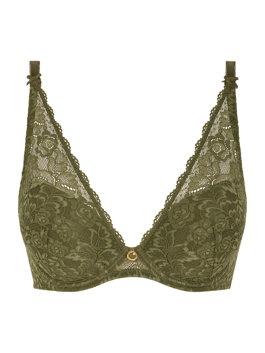 Rosessence Care High Apex Plunge Bra - Moss