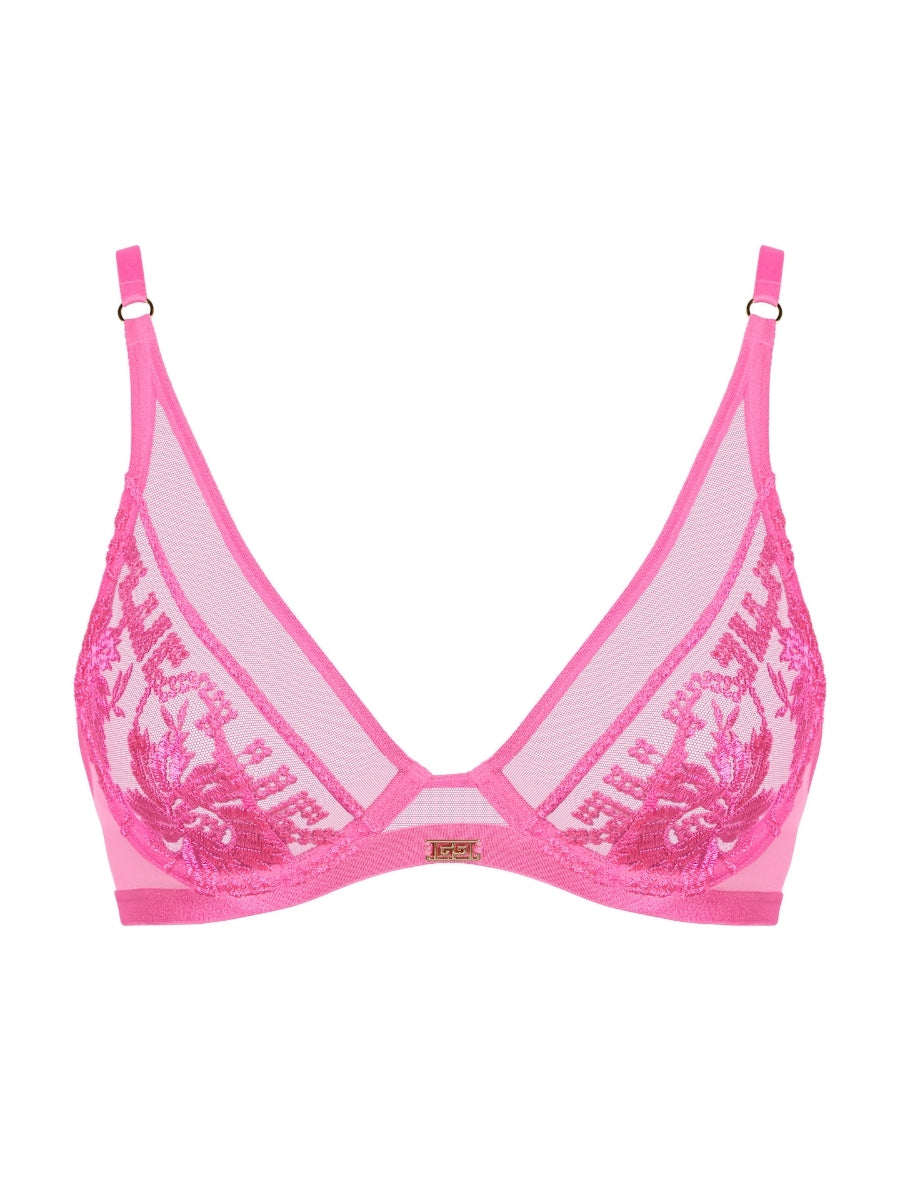 Rules of Attraction Triangle Plunge Bra - Exciting Pink