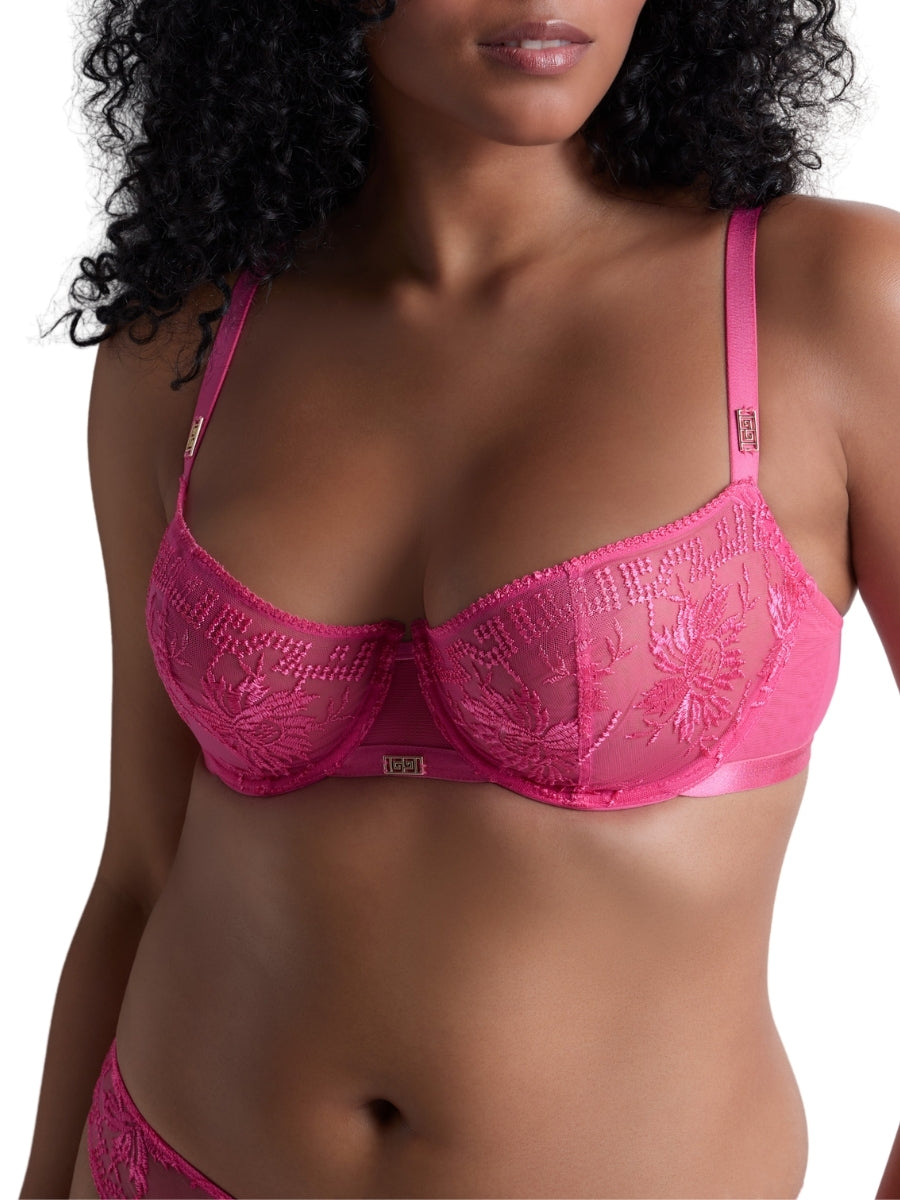 Rules of Attraction Half Cup Bra - Exciting Pink