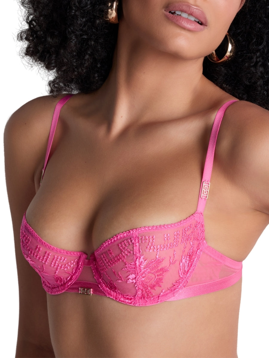 Rules of Attraction Half Cup Bra - Exciting Pink