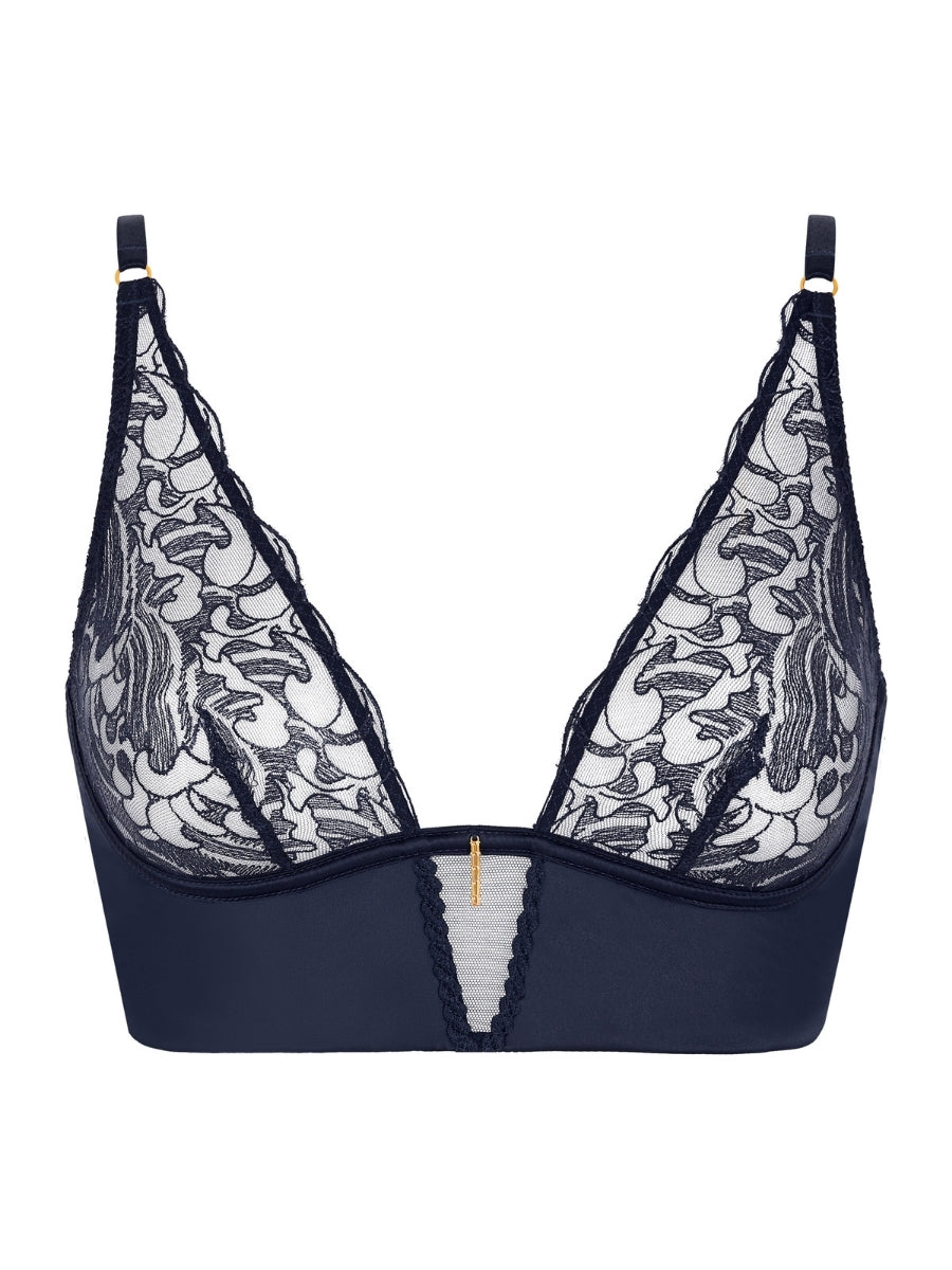 Satin Memories Triangle Bralette - Deep Sea