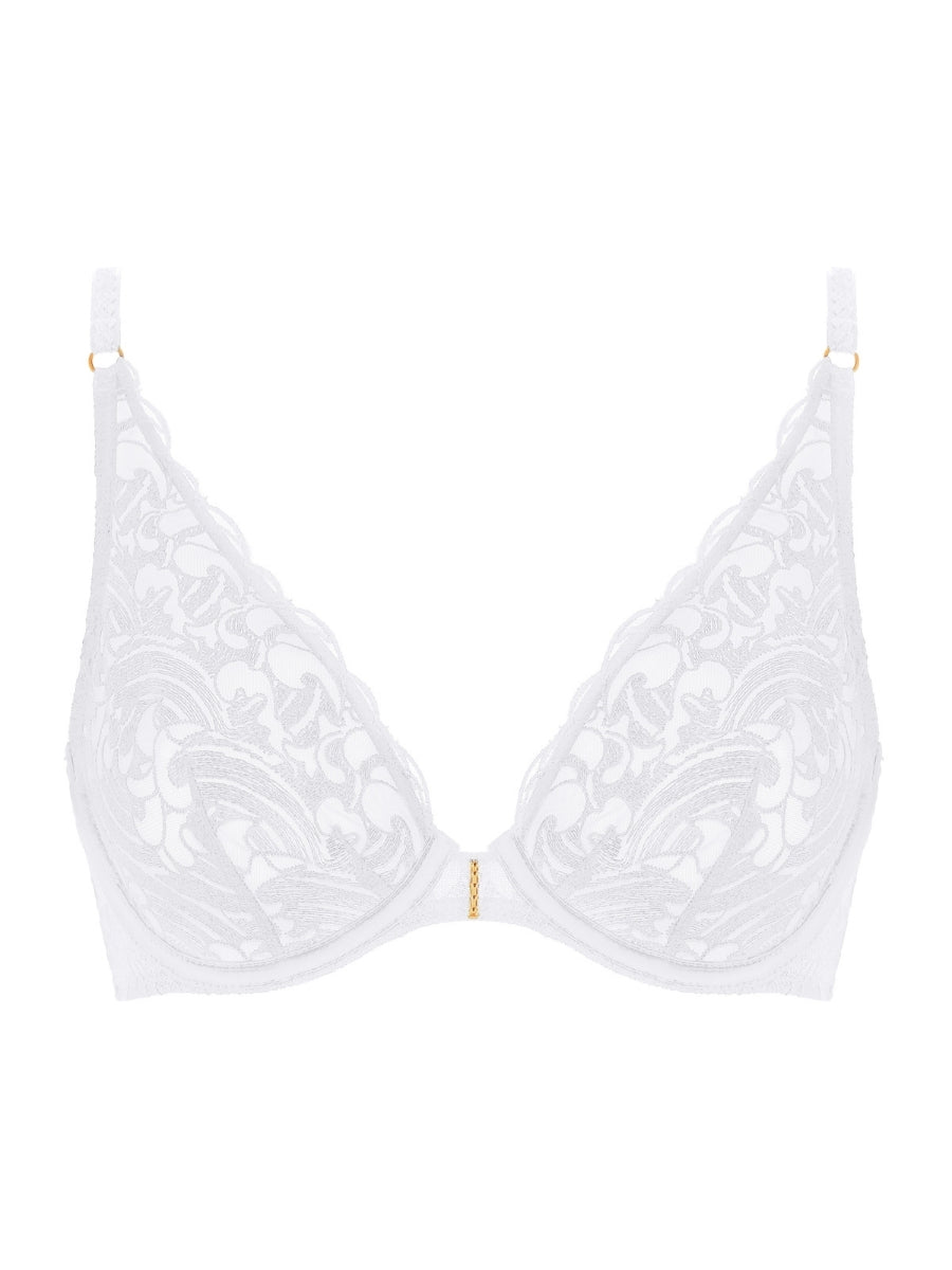 Satin Memories Triangle Plunge Bra - Arctic Blue