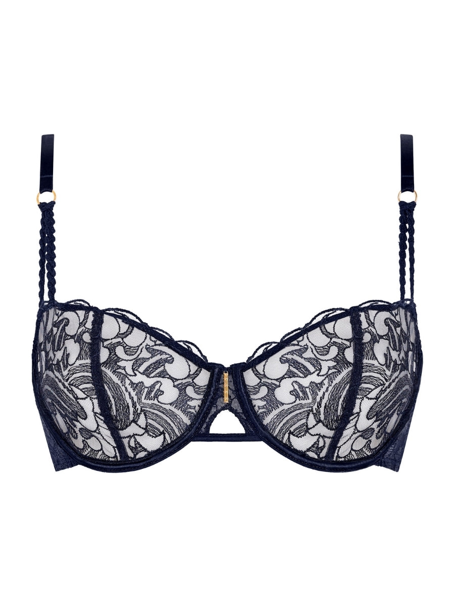 Satin Memories Half Cup Bra - Deep Sea