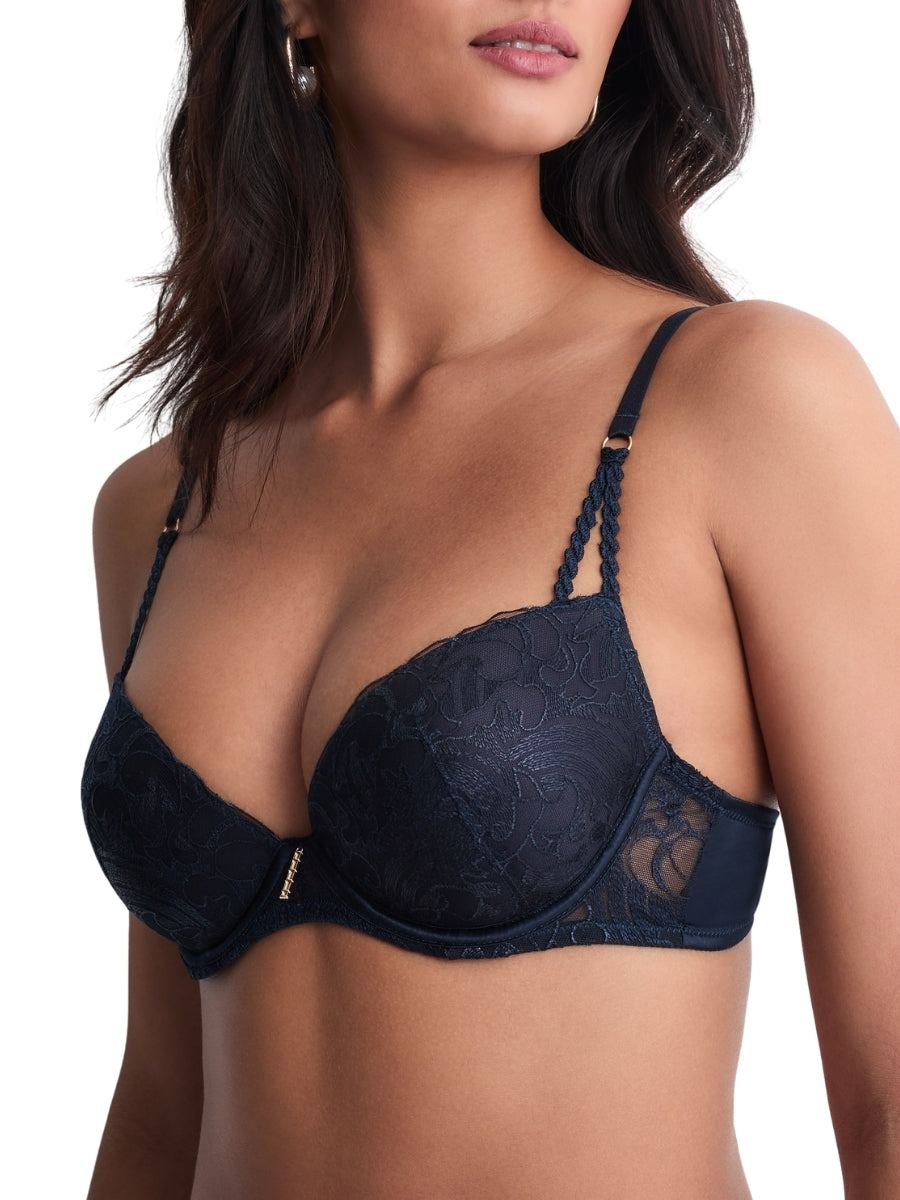 Satin Memories Moulded Push Up Bra - Deep Sea