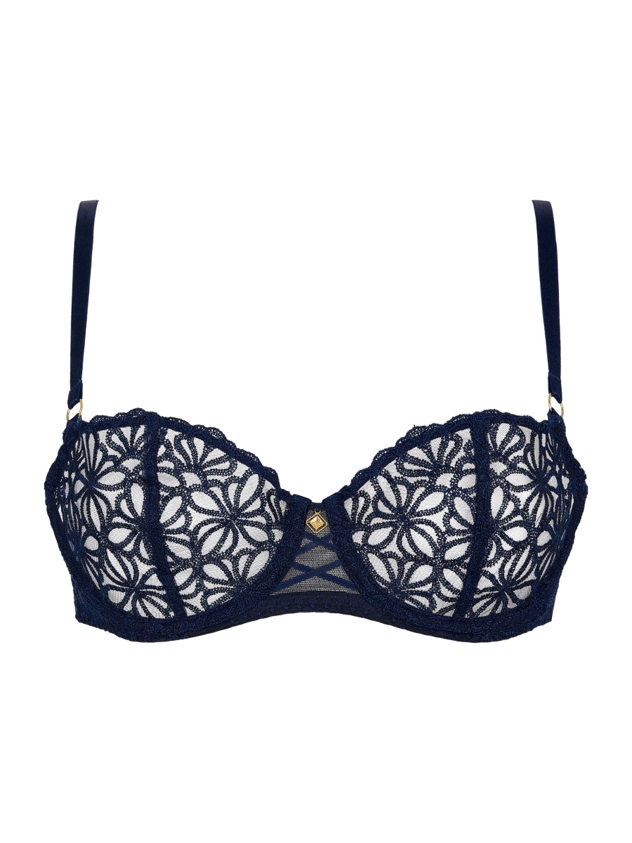 Secret Memories Half Cup Bra - Deep Blue