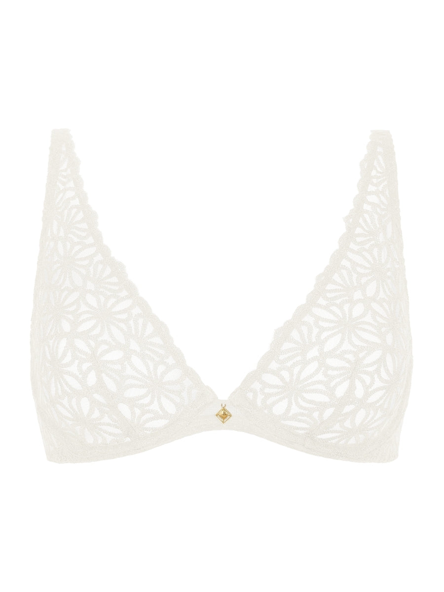 Secret Memories Ultra Low Triangle Plunge Bra - Ivory