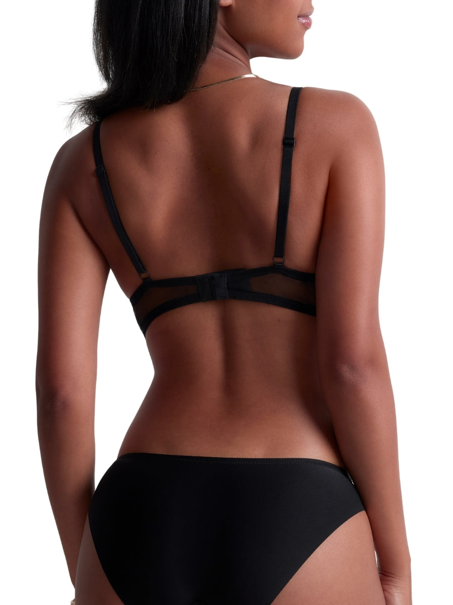 Sheer Emotion Triangle Bralette - Black