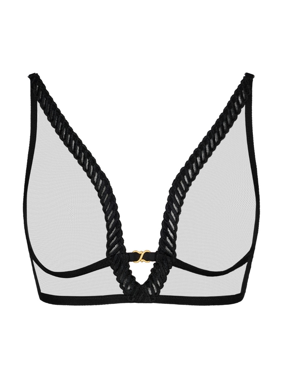 Sheer Emotion Triangle Bralette - Black