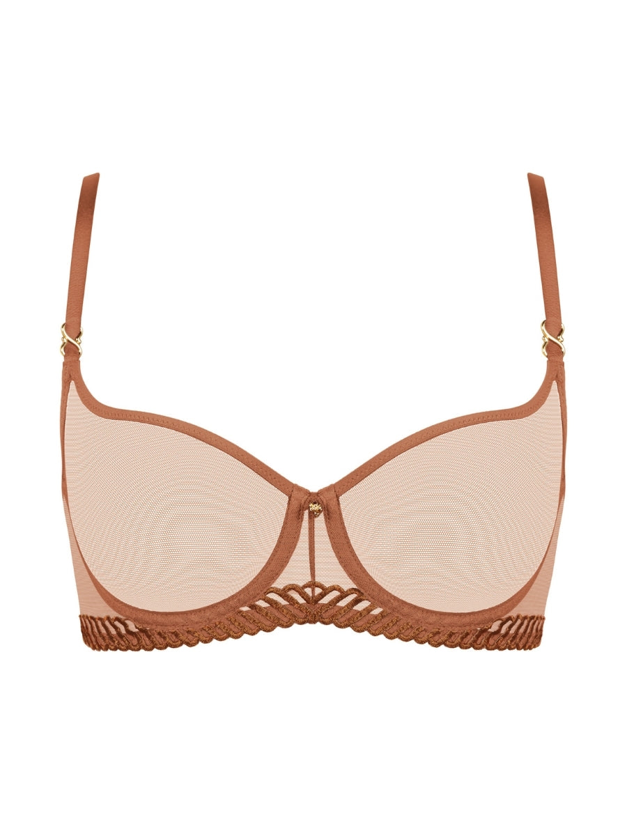 Sheer Emotion Half Cup Bra - Honey