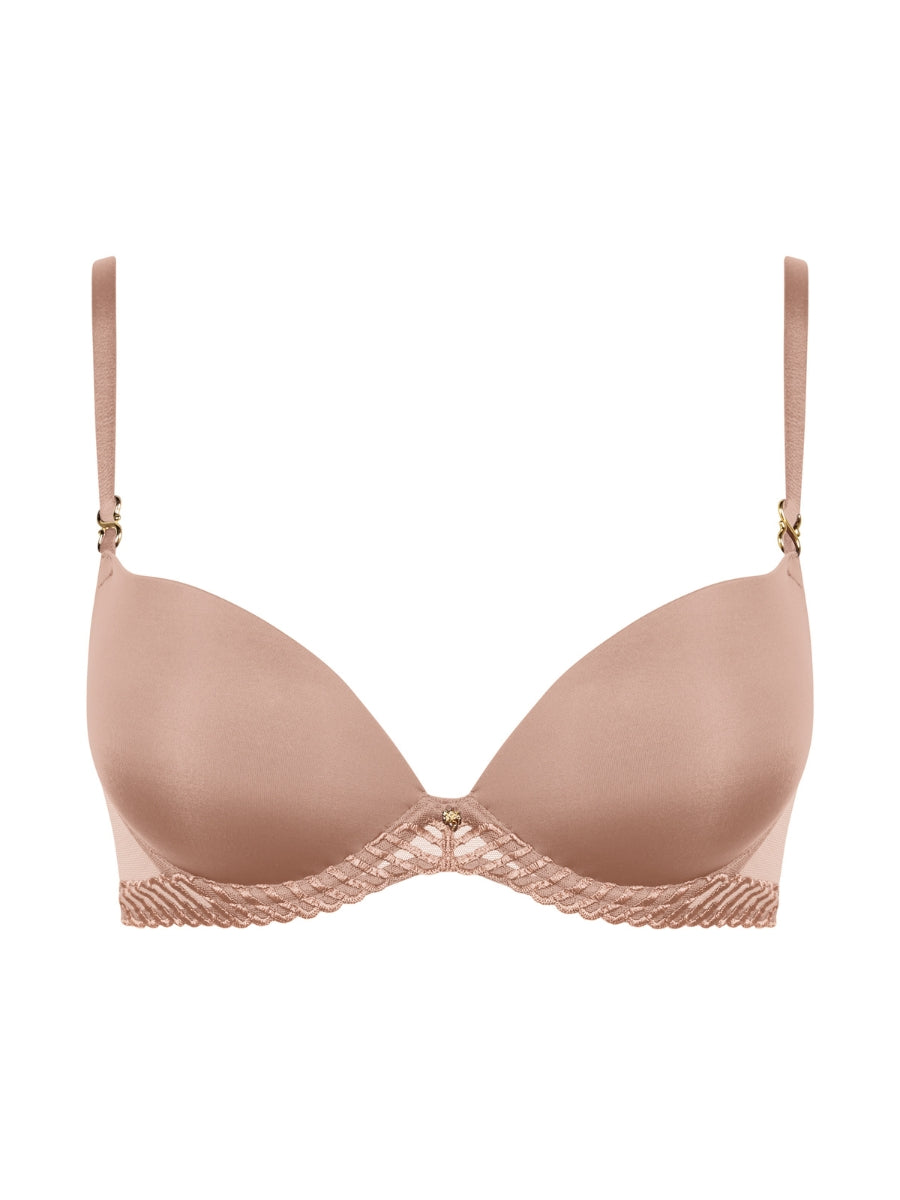 Sheer Emotion Moulded Push-Up Bra - Sand