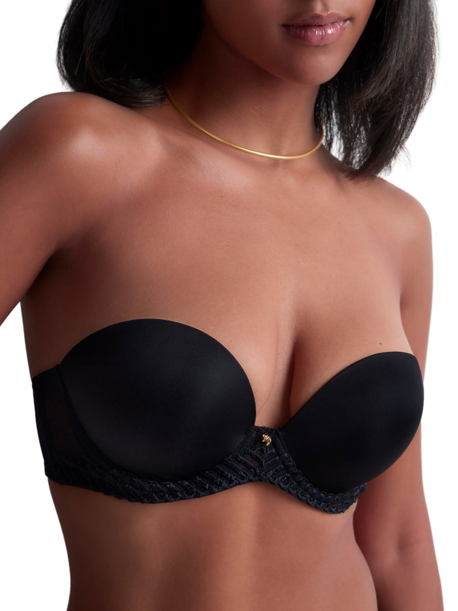 Sheer Emotion Moulded Strapless Bra - Black