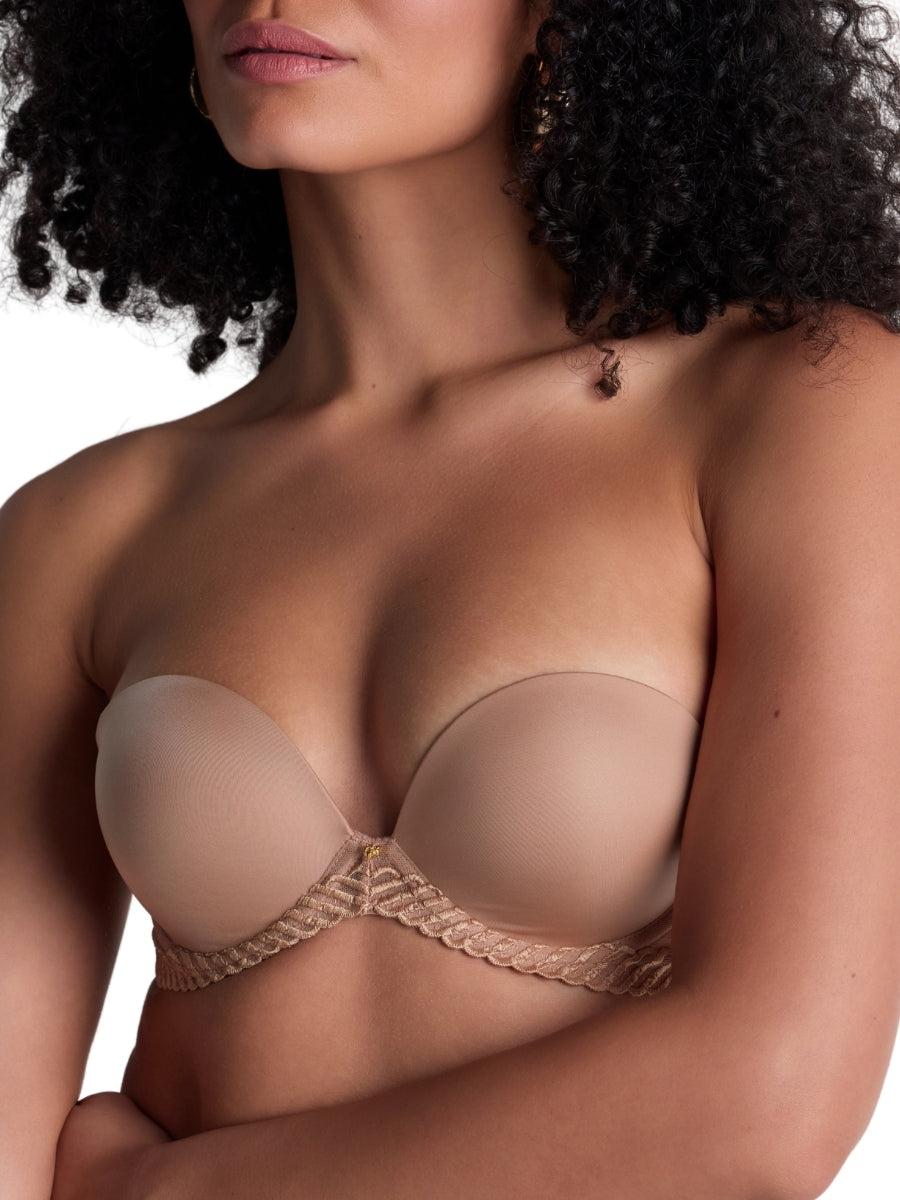 Sheer Emotion Moulded Strapless Bra - Sand