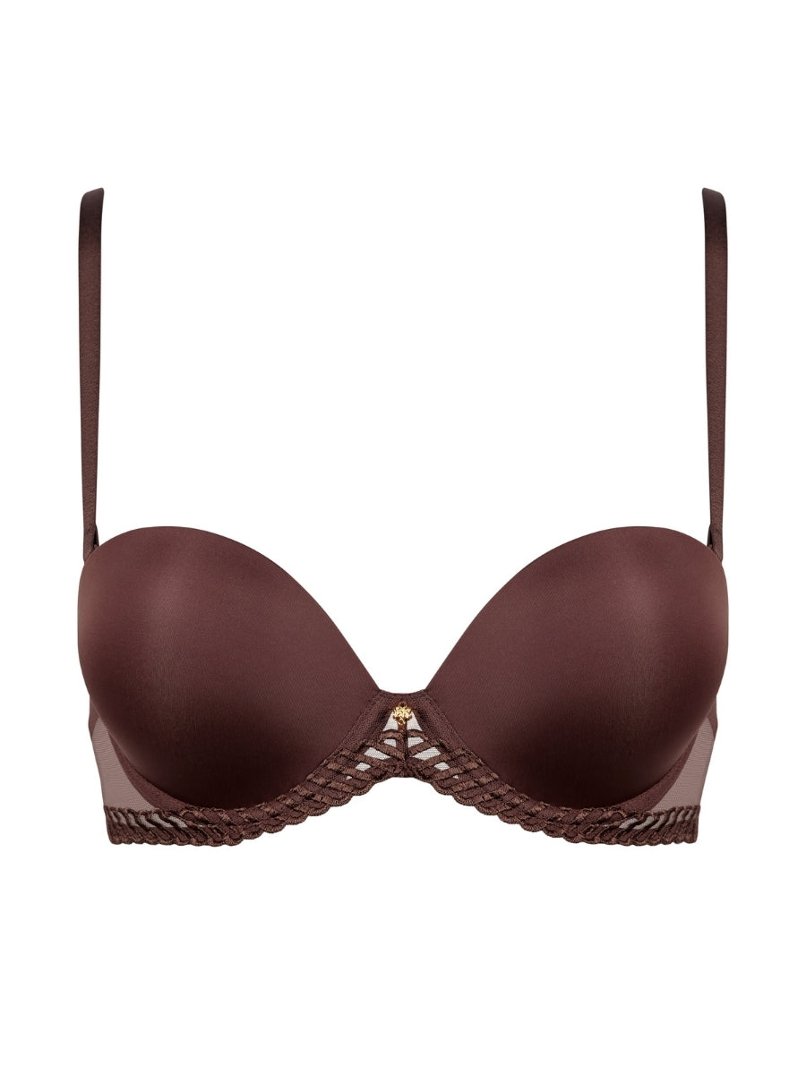 Sheer Emotion Moulded Strapless Bra - Sepia