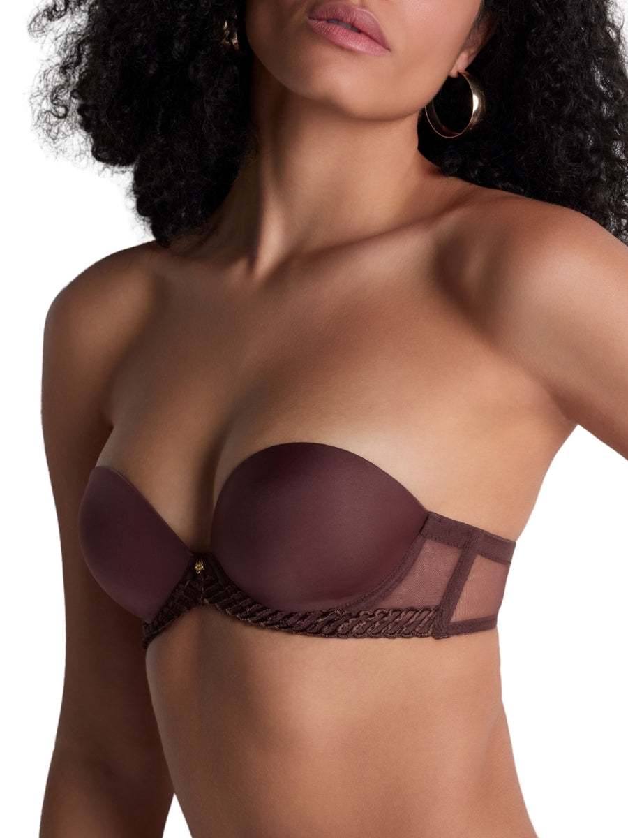 Sheer Emotion Moulded Strapless Bra - Sepia