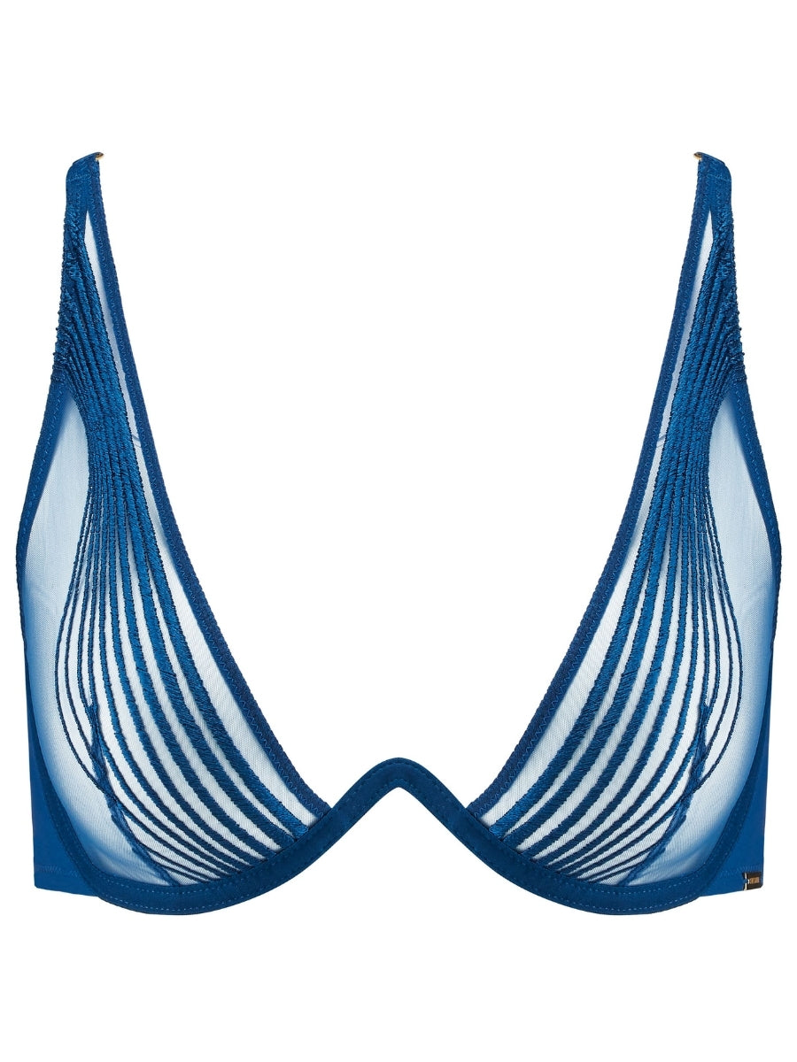 Sumptuous Waves Single Wire Plunge Bra - Imperial Blue
