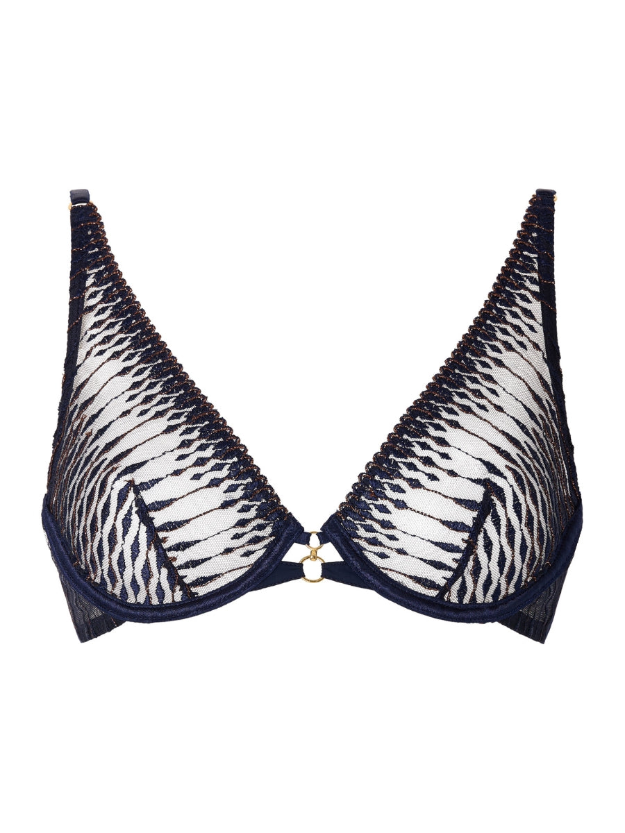Voodoo Kiss Ultra Low Triangle Plunge Bra - Blue Moon