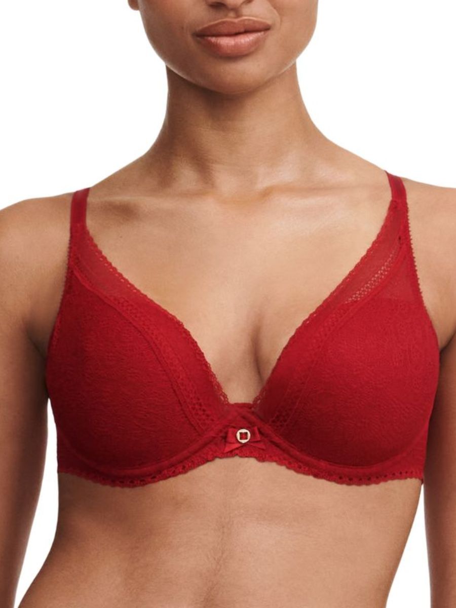 Red plunge t-shirt bra