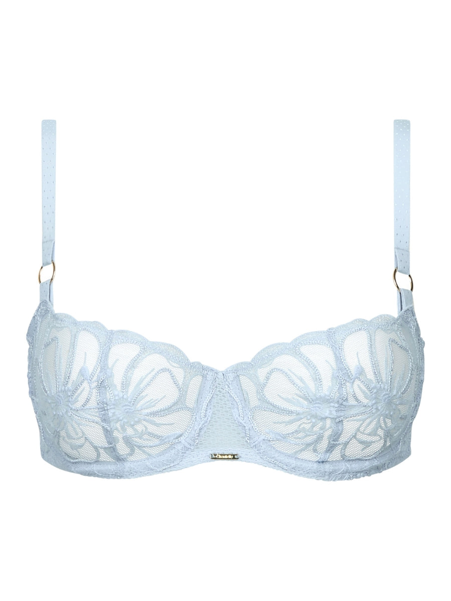 Fleurs Half Cup Balcony Bra - Icy Flower