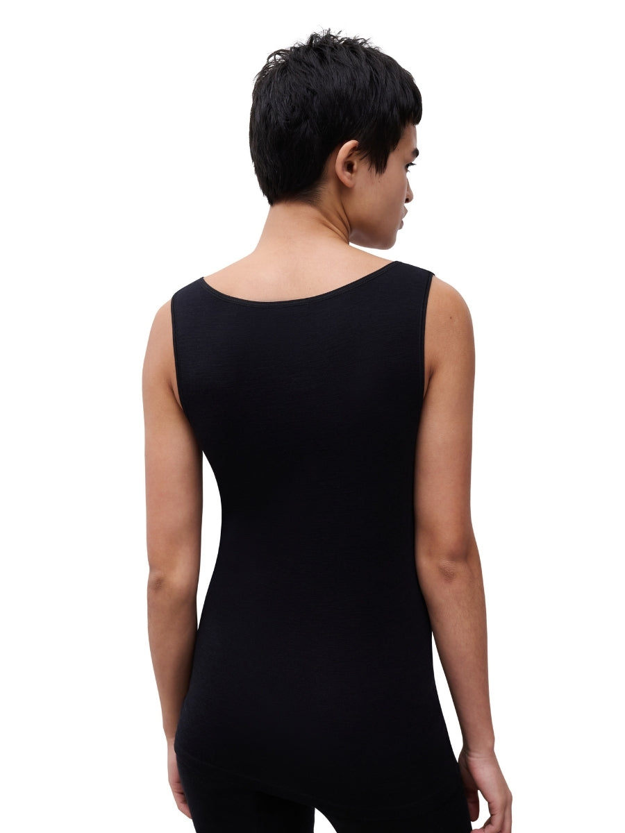 Juliana Thermal Tank Top - Black