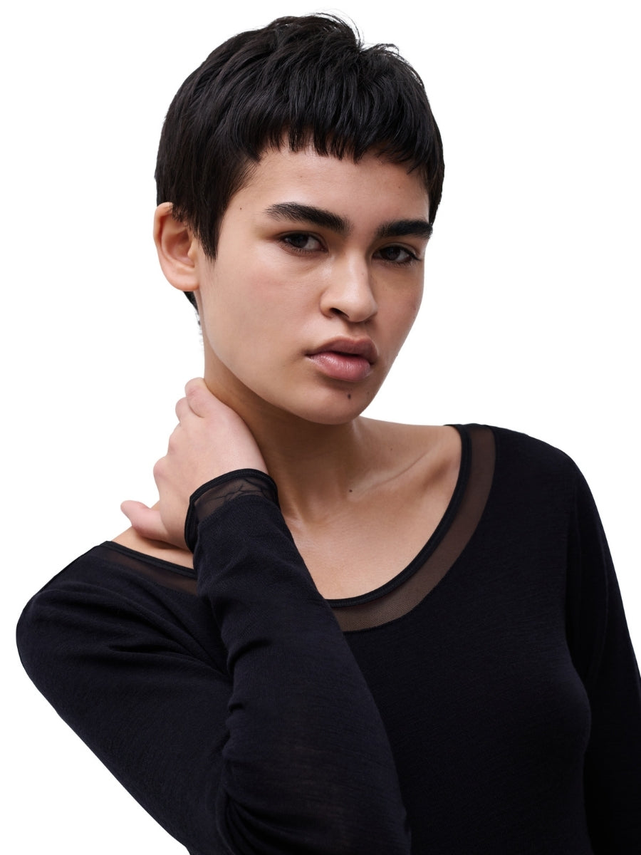 Juliana Thermal Long Sleeved T-Shirt - Black