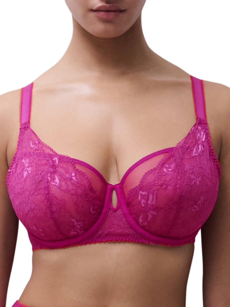 Kiss Half Cup Bra - Tyrian Flame