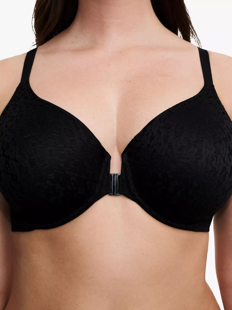 chantelle easy feel norah front closure bra black