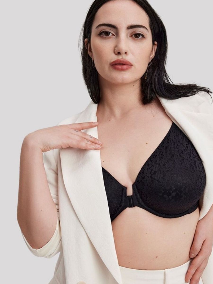 chantelle easy feel norah front closure bra black