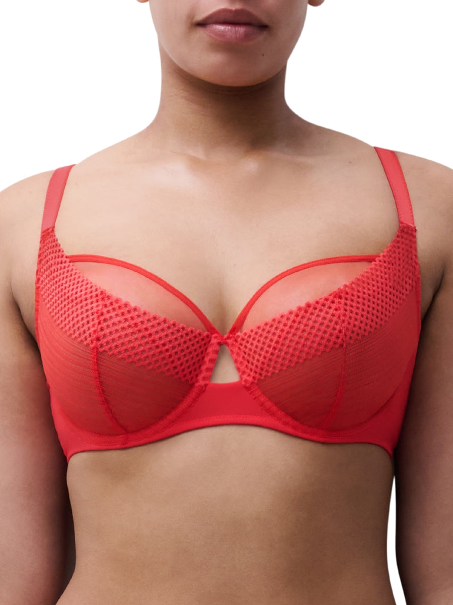 Play Covering Full Cup Bra - Red Cocktail