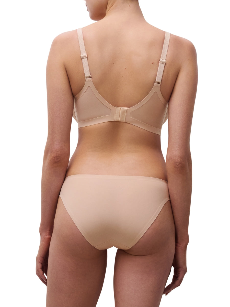 Pure Lace Covering Moulded Bra - Golden Beige