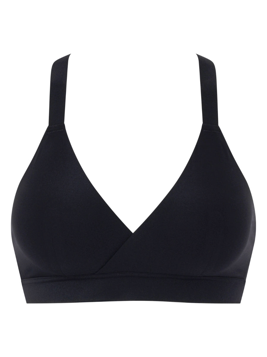 Pure Maternity Wrap Front Nursing Bra - Black
