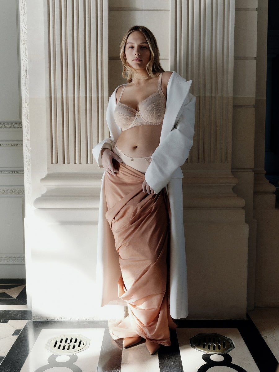 Romance Covering Full Cup Bra - Golden Beige