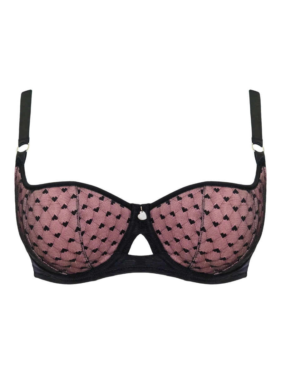 Boost Heartbreaker Padded Balcony Bra - Black/Pink